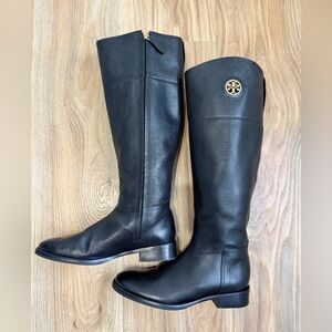 Tory Burch Size 8M Black Leather Riding Boots EUC
